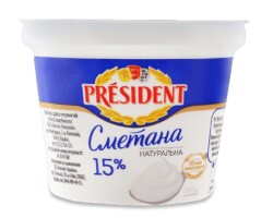 Президент Сметана 15% 180г