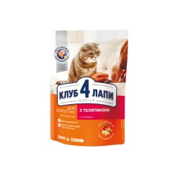 Корм д/кот Клуб 4лапи Телятина сух 300г