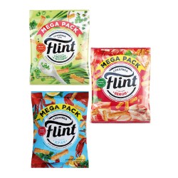 Flint Сухарики пшен/жит 110г Бекон, Сметана зелень, Краб