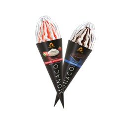 Три Ведмеді Морозиво Monaco ріжок 150г Cookies, Yogh-strawb