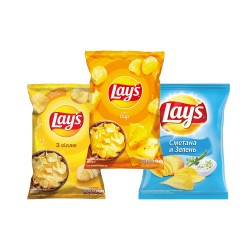 Lay's Чіпси картопляні 133г Сир, Сметана/зелень, З сіллю