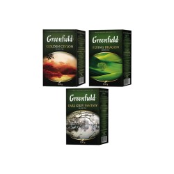 Чай Greenfield 100г чорний Golden Ceylon, зелений Flying Dragon, чорний Earl Grey Fantasy