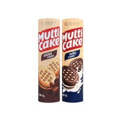 Печиво Roshen Multicake 180г молоко какао нач., какао мол-крем. нач.