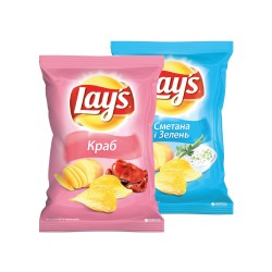 Чіпси Lay's краб, сметана-зелень