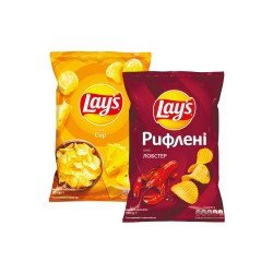 Lay's Чипсы картофельные 133г Сыр, Рифленые лобстер