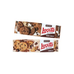 Lovita Печиво 150г Здобне з какао та шмат шок глаз, З шматочками глазурі