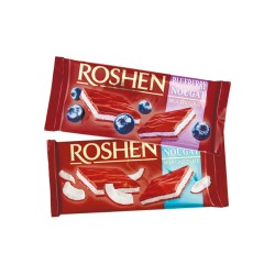 Шоколад Roshen мол з нугою 90г з кокос нугою, з чорнич нугою