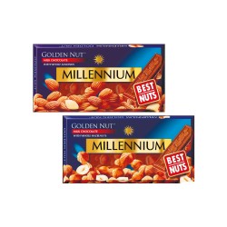 Шоколад Millennium Gold мол. 100г Миндаль, Цельный лесной орех
