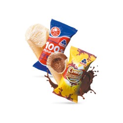 Морозиво Рудь 70г 100% морозиво, Супер шоколад