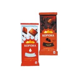 Шоколад Корона 85г Молочний, Чорний