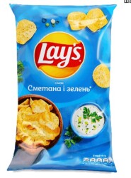 Lays Чіпси зі смаком Сметана-Зелень 60г
