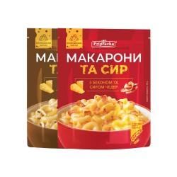 Макарони Приправка бекон - сир Чеддер, гриби - сир Чеддер