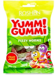 Yummi Gummi Цукерки желейні Fizzy Worms 70/100г
