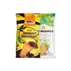 Морозиво ваф. ст.ТриВедведі ЛимонШоколад 80г, Фісташка 75г