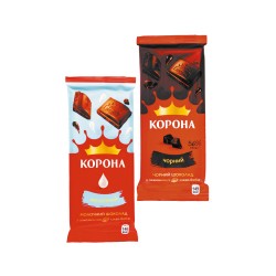 Шоколад Корона 85г молочний, чорний