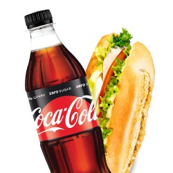 Сендвіч + Coca-Cola Зеро 0,5л -50% на напій