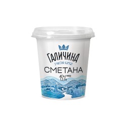Сметана 15% стакан Галичина 350г