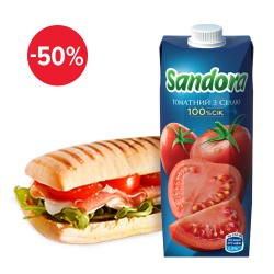 Сэндвич + Sandora Томатный 0,5л скидка на напиток