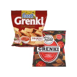 Грінки Flint житні 70г смак телят з аджикою, смак томату спайсі