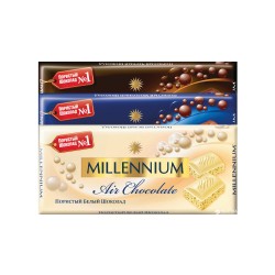 Шоколад Millennium пористый белый, молочный, черный